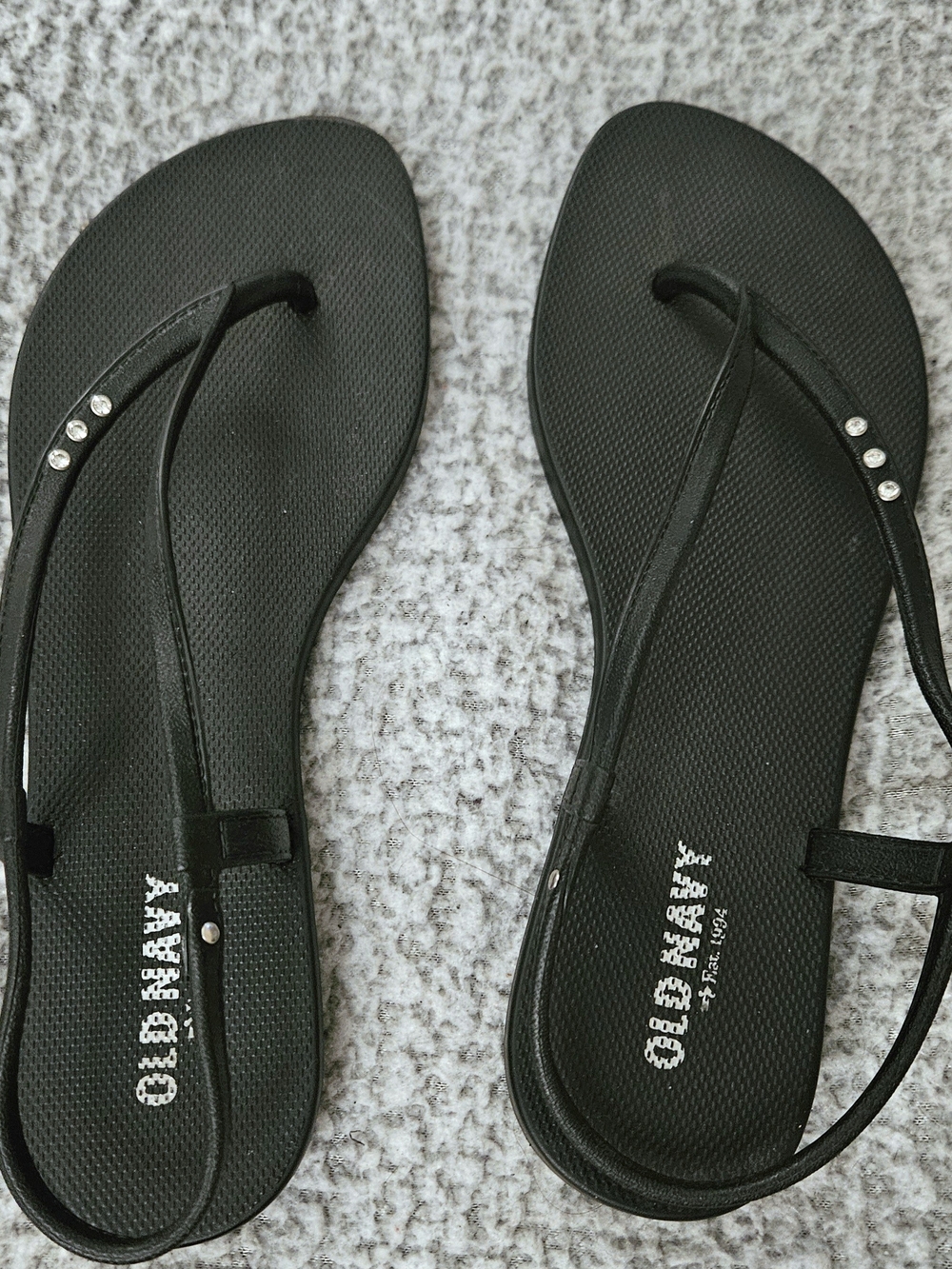 Old Navy Black Rhinestone Strap Women's Sandals
